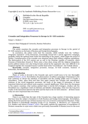 Crusades and Integration Processes in Europe in XI–XIII centuries