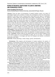 REVIEW OF BIOLOGICAL ADAPTATIONS TO CLIMATIC CONDITIONS AND COSMOLOGICAL EVENTS