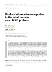 РАСПОЗНАВАНИЕ ИНФОРМАЦИИ О ПРОДУКТАХ В РОЗНИЧНОЙ ТОРГОВЛЕ КАК ЗАДАЧА MRC