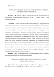 КОРРЕЛЯЦИЯ ФИНАНСИРОВАНИЯ БЛАГОТВОРИТЕЛЬНЫХ ФОНДОВ И РЕКРУТИНГОВОГО ПОТЕНЦИАЛА