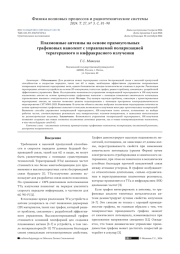 ПЛАЗМОННЫЕ АНТЕННЫ НА ОСНОВЕ ПРЯМОУГОЛЬНЫХ ГРАФЕНОВЫХ НАНОЛЕНТ С УПРАВЛЯЕМОЙ ПОЛЯРИЗАЦИЕЙ ТЕРАГЕРЦОВОГО И ИНФРАКРАСНОГО ИЗЛУЧЕНИЯ