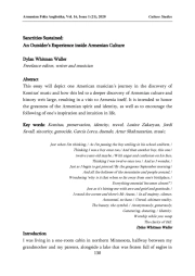Sanctities Sustained: An Outsider’s Experience inside Armenian Culture