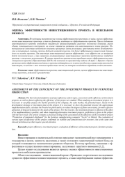 ОЦЕНКА ЭФФЕТИВНОСТИ ИНВЕСТИЦИОННОГО ПРОЕКТА В МЕБЕЛЬНОМ БИЗНЕСЕ