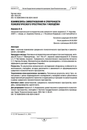 Взаимосвязь самоотношения и суверенности психологического пространства у молодёжи