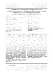 ЗАВИСИМОСТЬ КОЭФФИЦИЕНТА ВИХРЕВОЙ ДИФФУЗИИ ОТ ПЛАЗМЕННОГО ПАРАМЕТРА β В ХВОСТЕ МАГНИТОСФЕРЫ ЗЕМЛИ