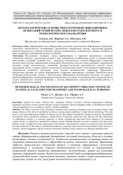 МЕТОДОЛОГИЧЕСКИЕ ОСНОВЫ МНОГОТОЧЕЧНЫХ ВИБРАЦИОННЫХ ИСПЫТАНИЙ ТЕХНИЧЕСКИХ ОБЪЕКТОВ ТРАНСПОРТНОГО И ТЕХНОЛОГИЧЕСКОГО НАЗНАЧЕНИЯ