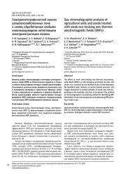 ГАЗОХРОМАТОГРАФИЧЕСКИЙ АНАЛИЗ СЕЛЬСКОХОЗЯЙСТВЕННЫХ ПОЧВ И СЕМЯН, ОБРАБОТАННЫХ СЛАБЫМИ НЕИОНИЗИРУЮЩИМИ НЕТЕПЛОВЫМИ ЭЛЕКТРОМАГНИТНЫМИ ПОЛЯМИ