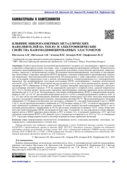 ВЛИЯНИЕ МИКРОРАЗМЕРНЫХ МЕТАЛЛИЧЕСКИХ НАПОЛНИТЕЛЕЙ НА ТЕПЛО- И ЭЛЕКТРОФИЗИЧЕСКИЕ СВОЙСТВА НАНОМОДИФИЦИРОВАННЫХ ЭЛАСТОМЕРОВ