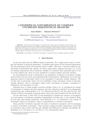 I-STATISTICAL CONVERGENCE OF COMPLEX UNCERTAIN SEQUENCES IN MEASURE