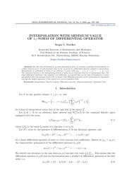 INTERPOLATION WITH MINIMUM VALUE OF L2-NORM OF DIFFERENTIAL OPERATOR