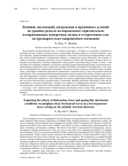 ВЛИЯНИЕ ДИСЛОКАЦИЙ, НАГРУЖЕНИЯ И ПРУЖИННЫХ УСЛОВИЙ НА ГРАНИЦЕ РАЗДЕЛА НА НОРМАЛЬНЫЕ ГОРИЗОНТАЛЬНО ПОЛЯРИЗОВАННЫЕ ПОПЕРЕЧНЫЕ ВОЛНЫ В ГЕТЕРОГЕННОМ СЛОЕ НА ПРЕДВАРИТЕЛЬНО НАПРЯЖЕННОМ ОСНОВАНИИ