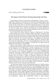 THE IMPACT OF THE WORD IN TRANSFORMING PEOPLE AND TIME