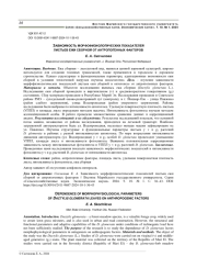 ЗАВИСИМОСТЬ МОРФОФИЗИОЛОГИЧЕСКИХ ПОКАЗАТЕЛЕЙ ЛИСТЬЕВ ЕЖИ СБОРНОЙ ОТ АНТРОПОГЕННЫХ ФАКТОРОВ