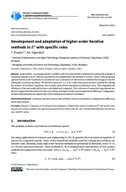 Development and adaptation of higher-order iterative methods in 