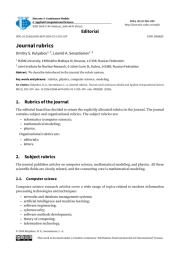 Journal rubrics