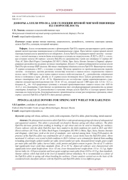 Доноры аллеля Ppd-D1a для селекции яровой мягкой пшеницы на скороспелость
