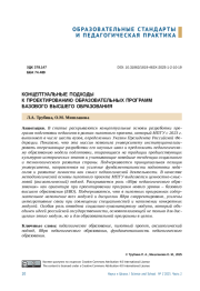 КОНЦЕПТУАЛЬНЫЕ ПОДХОДЫ К ПРОЕКТИРОВАНИЮ ОБРАЗОВАТЕЛЬНЫХ ПРОГРАММ БАЗОВОГО ВЫСШЕГО ОБРАЗОВАНИЯ