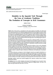 МОДАЛЬНОСТЬ ИСПАНСКОГО ГЛАГОЛА СКВОЗЬ ПРИЗМУ АКАДЕМИЧЕСКОЙ ТРАДИЦИИ: ТРАНСФОРМАЦИЯ КОНЦЕПЦИЙ В ГРАММАТИКАХ КОРОЛЕВСКОЙ АКАДЕМИИ ИСПАНСКОГО ЯЗЫКА