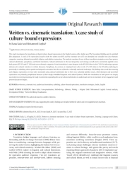 Written vs. cinematic translation: A case study of culture-bound expressions