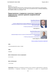 Представления о лидерских качествах студентовжурналистов с разным уровнем академической успеваемости