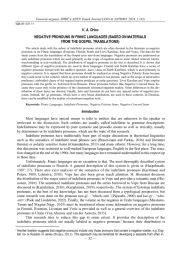 NEGATIVE PRONOUNS IN FINNIC LANGUAGES (BASED ON MATERIALS FROM THE GOSPEL TRANSLATIONS)