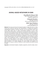 Animal-based metaphors in Igbo