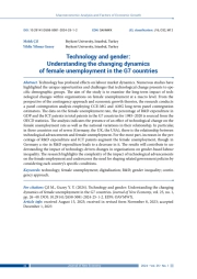 TECHNOLOGY AND GENDER: UNDERSTANDING THE CHANGING DYNAMICS OF FEMALE UNEMPLOYMENT IN THE G7 COUNTRIES
