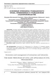 ОСНОВНЫЕ ПРИНЦИПЫ ГРАЖДАНСКОГО ПРАВА, ПРИМЕНИМЫЕ В ГРАЖДАНСКОМ СУДОПРОИЗВОДСТВЕ
