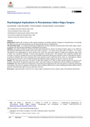 Психологические последствия чрескожной хирургической коррекции hallux valgus