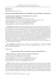 МОДЕЛЬ ИДЕНТИФИКАЦИИ АГРЕССИВНЫХ ПРОГРАММНЫХ ЭЛЕМЕНТОВ