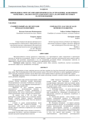 СРАВНИТЕЛЬНЫЙ АНАЛИЗ МЕТОДОВ ПРОДАЖ В МАРКЕТИНГЕ