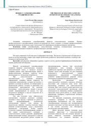 ПРОЦЕСС САМООБРАЗОВАНИЯ УЧАЩИМИСЯ СПО