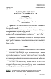 Развитие делового туризма на примере Республики Татарстан