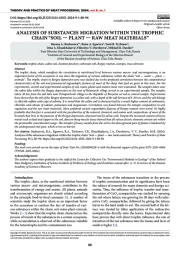 АНАЛИЗ МИГРАЦИИ ВЕЩЕСТВ В ТРОФИЧЕСКОЙ ЦЕПИ “ПОЧВА — РАСТЕНИЯ — МЯСНОЕ СЫРЬЕ”