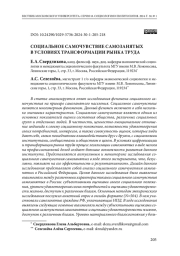 СОЦИАЛЬНОЕ САМОЧУВСТВИЕ САМОЗАНЯТЫХ В УСЛОВИЯХ ТРАНСФОРМАЦИИ РЫНКА ТРУДА