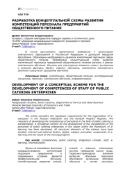 РАЗРАБОТКА КОНЦЕПТУАЛЬНОЙ СХЕМЫ РАЗВИТИЯ КОМПЕТЕНЦИЙ ПЕРСОНАЛА ПРЕДПРИЯТИЙ ОБЩЕСТВЕННОГО ПИТАНИЯ