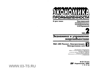 Экономика промышленности. Том 2. Экономика и управление энергообъектами
